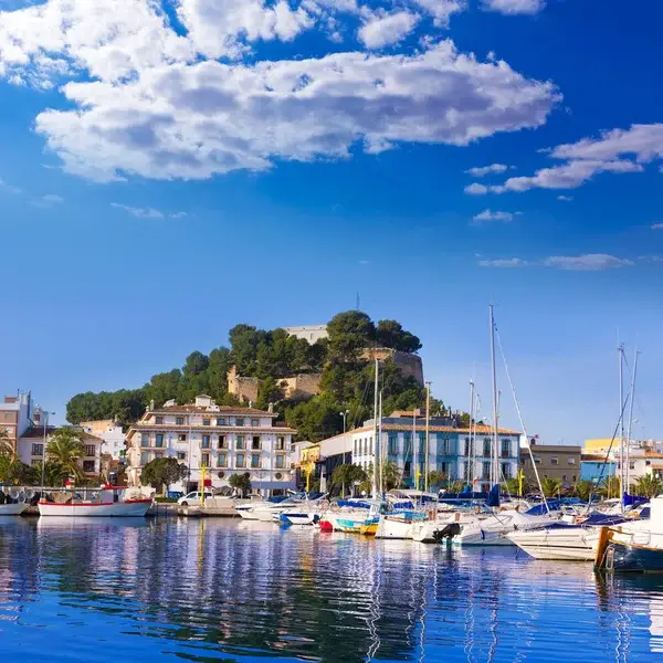 depositphotos 44037819 stock photo denia port with castle hill