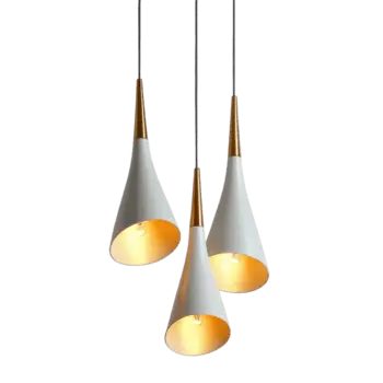 modern hanging lamp trio with gold accents creates a warm ambiance against a clean transparent background modern hanging lamp on background free png